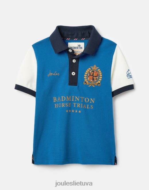mėlyna vaikiški unisex badmintono polo marškinėliai 2-12 metų berniukai drabužiai Joules N8VVH345