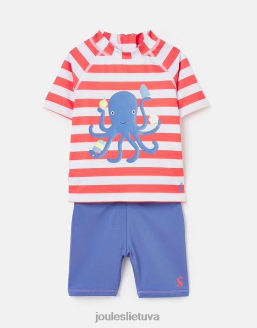 oranžinė aštuonkojo juostelė naro rinkinys artwork rash vest komplektas 0-3 metai kūdikiai drabužiai Joules N8VVH434