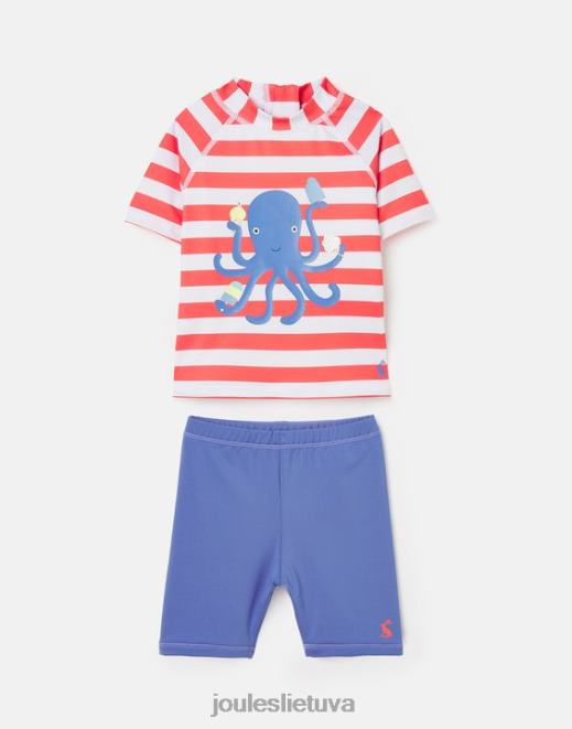 oranžinė aštuonkojo juostelė naro rinkinys artwork rash vest komplektas 0-3 metai kūdikiai drabužiai Joules N8VVH434