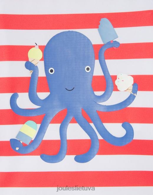 oranžinė aštuonkojo juostelė naro rinkinys artwork rash vest komplektas 0-3 metai kūdikiai drabužiai Joules N8VVH434