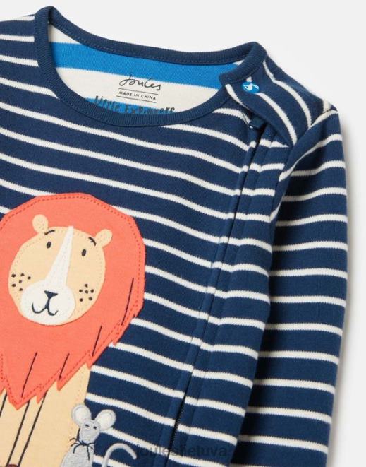 laivyno liūtas zippy ekologiškai išaugintos medvilnės onesie 0-9 mėn kūdikiai priedai Joules N8VVH430