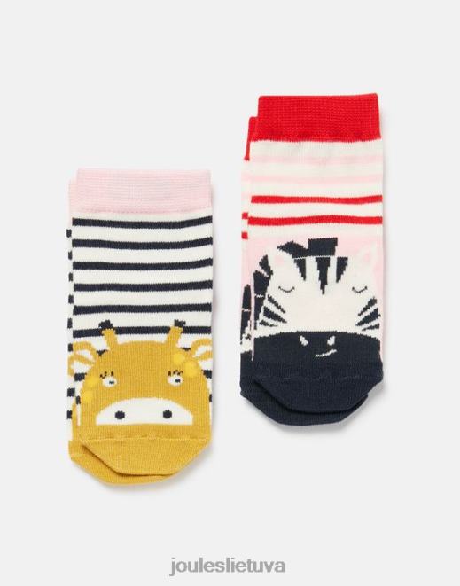 zebra žirafa tvarkingos pėdos 2 pakelis kojinių kūdikiai priedai Joules N8VVH435