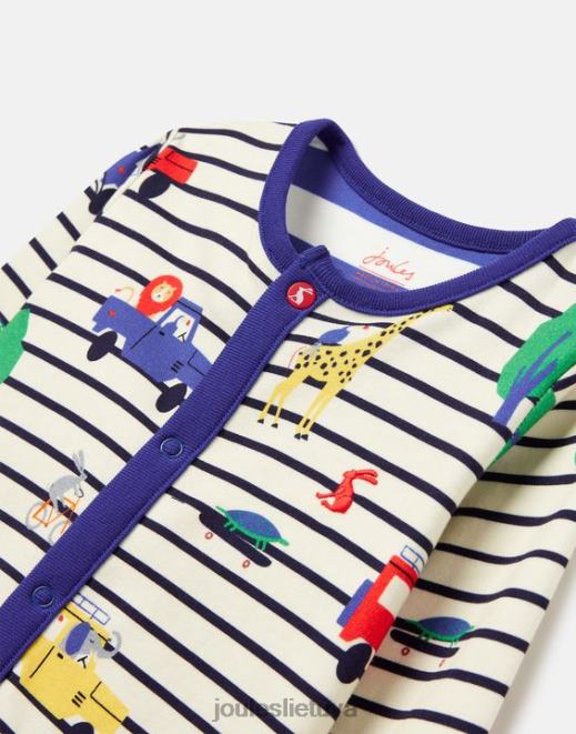 mėlynų juostelių safaris razamataz ekologiškai užauginta medvilnė marginta onesie 0-9 mėn kūdikiai drabužiai Joules N8VVH433