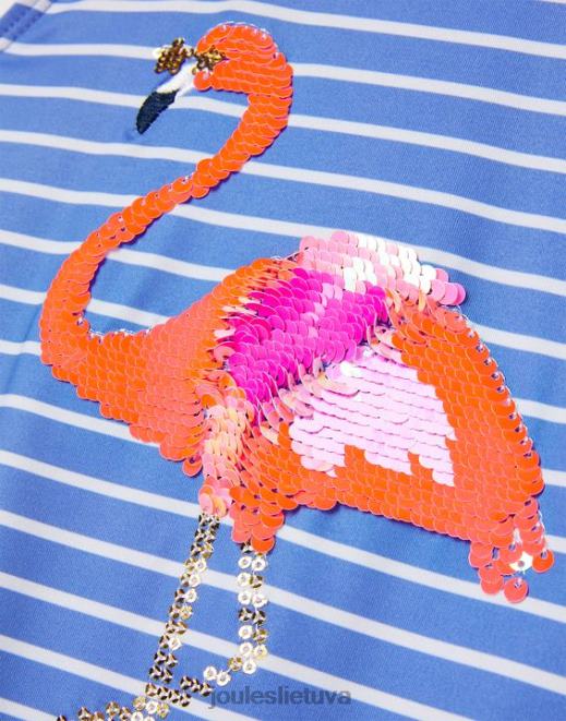 mėlynos spalvos flamingas sequin artwork maudymosi kostiumėlis 2-12 metų kūdikiai drabužiai Joules N8VVH299
