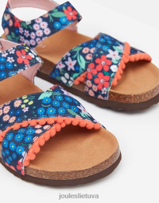 mėlynas brangakmenis tessie kelių dirželių velcro sandalai mergaites avalynė Joules N8VVH332