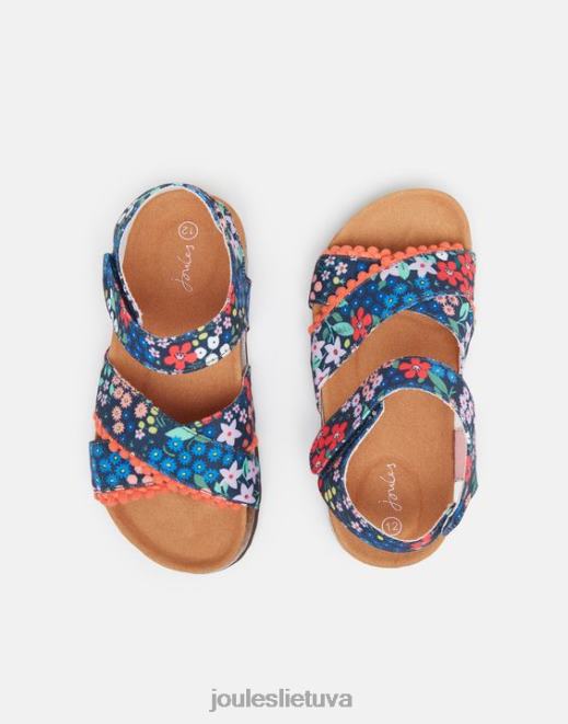 mėlynas brangakmenis tessie kelių dirželių velcro sandalai mergaites avalynė Joules N8VVH332