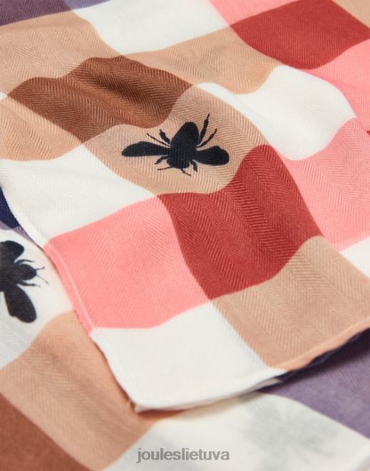 bee multi gingham upės lengvas austas margintas šalikas moterys priedai Joules N8VVH160