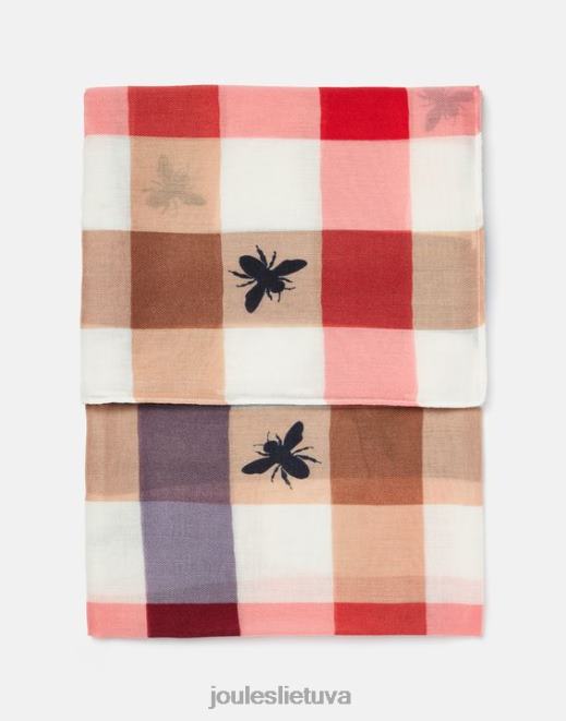 bee multi gingham upės lengvas austas margintas šalikas moterys priedai Joules N8VVH160