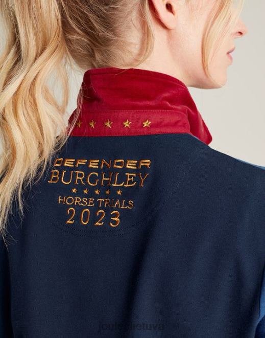 tamsiai mėlyna burghley polo marškinėliai moterys drabužiai Joules N8VVH114