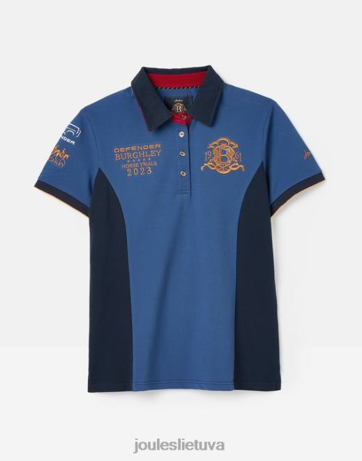 tamsiai mėlyna burghley polo marškinėliai moterys drabužiai Joules N8VVH114