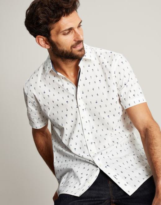 baltas lloyd classic fit marškinėliai marginti vyrų drabužiai Joules N8VVH238