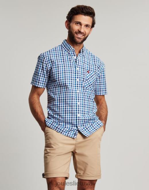 mėlynas ginghamas Wilson Classic Fit check marškinėliai vyrų drabužiai Joules N8VVH242