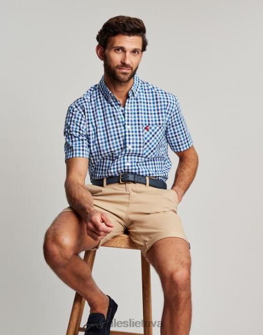 mėlynas ginghamas Wilson Classic Fit check marškinėliai vyrų drabužiai Joules N8VVH242