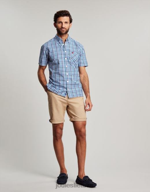 mėlynas ginghamas Wilson Classic Fit check marškinėliai vyrų drabužiai Joules N8VVH242